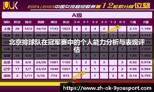 北京排球队在冠军赛中的个人能力分析与表现评估